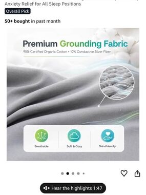 Set Of Grounding Fabric Pillowcase - Gray Organic Cotton with Silver Fiber
